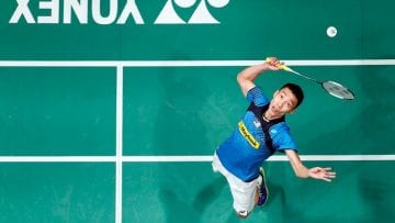 File photo of Malaysia’s Lee Chong Wei hitting a return during his men’s singles final match against Indonesia’s Tommy Sugiarto at the Malaysian Open Super Series 2014 badminton tournament in Kuala Lumpur