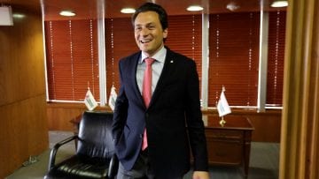FILE PHOTO: Emilio Lozoya Austin, chief executive of Mexican oil company PEMEX, speaks with Reuters reporter during an interview at Pemex headquarters in Mexico City