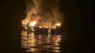 Boat Fire California