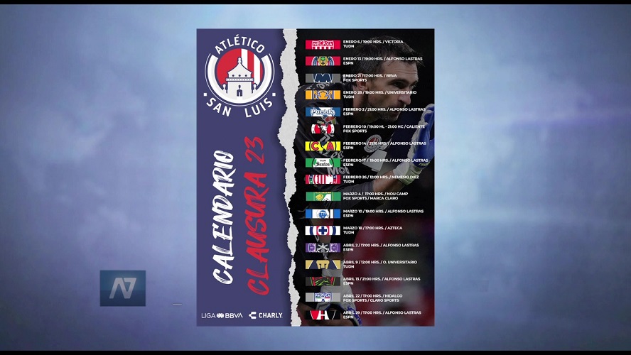 Listo el calendario de Atlético de San Luis para el Clausura 2023