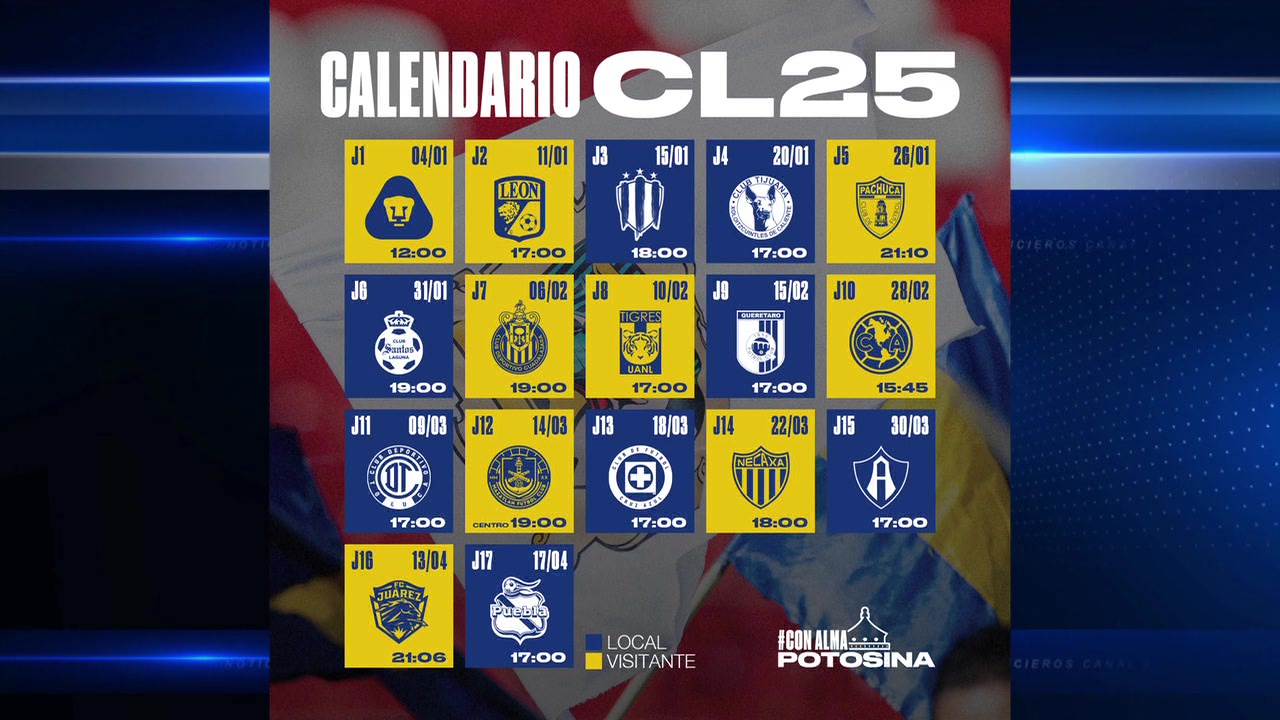 Listo el calendario del Clausura 2025 del Atlético de San Luis Femenil ...