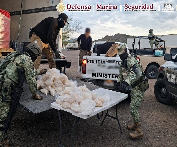 Aseguran 200 kilos de metanfetamina ocultos en carretes industriales en Sonora 5 09 19