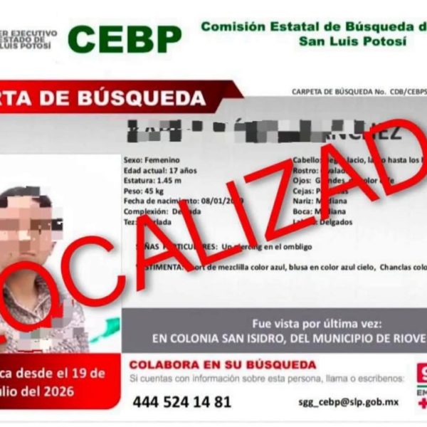 Localizan a menor de edad en Rioverde tras tres días de búsqueda; hombre de 40 años fue detenido 4 Xochi02Adolescente